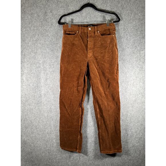 Banana Republic Pants Women 29 Brown Straight Corduroy Button Fly Casual - Picture 1 of 10